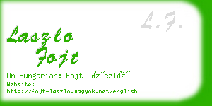 laszlo fojt business card